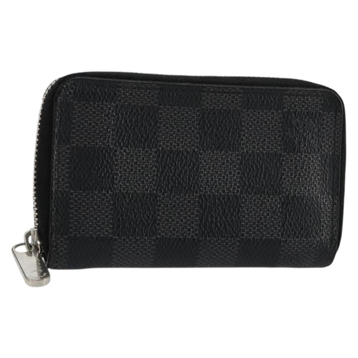 LOUIS VUITTON Damier Graphite Zippy Coin Purse N63076 LV Auth 140010