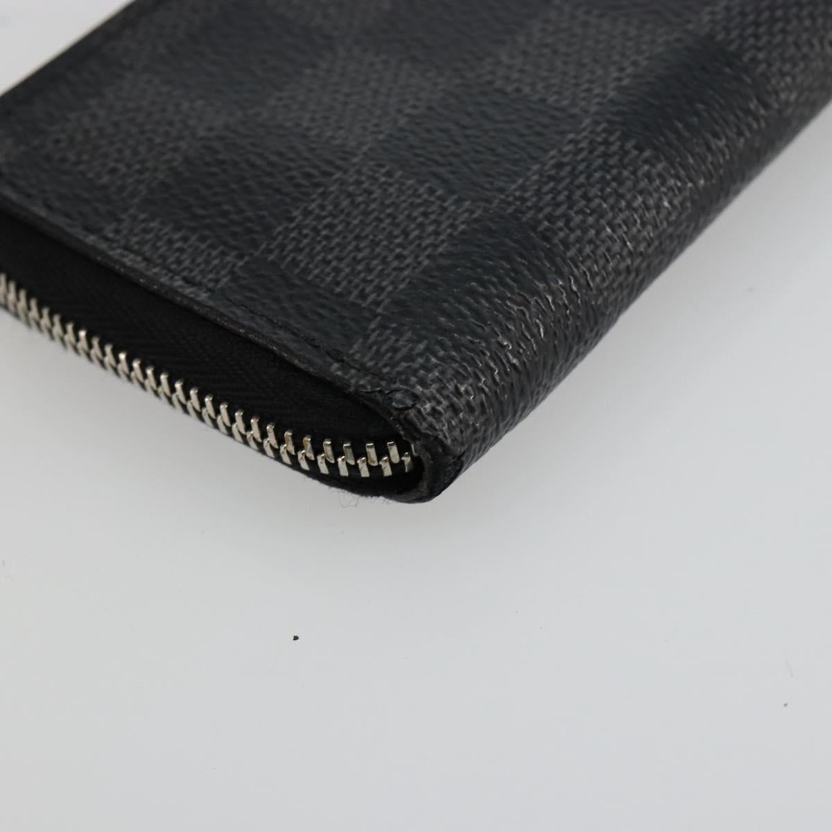 LOUIS VUITTON Damier Graphite Zippy Coin Purse N63076 LV Auth 140010