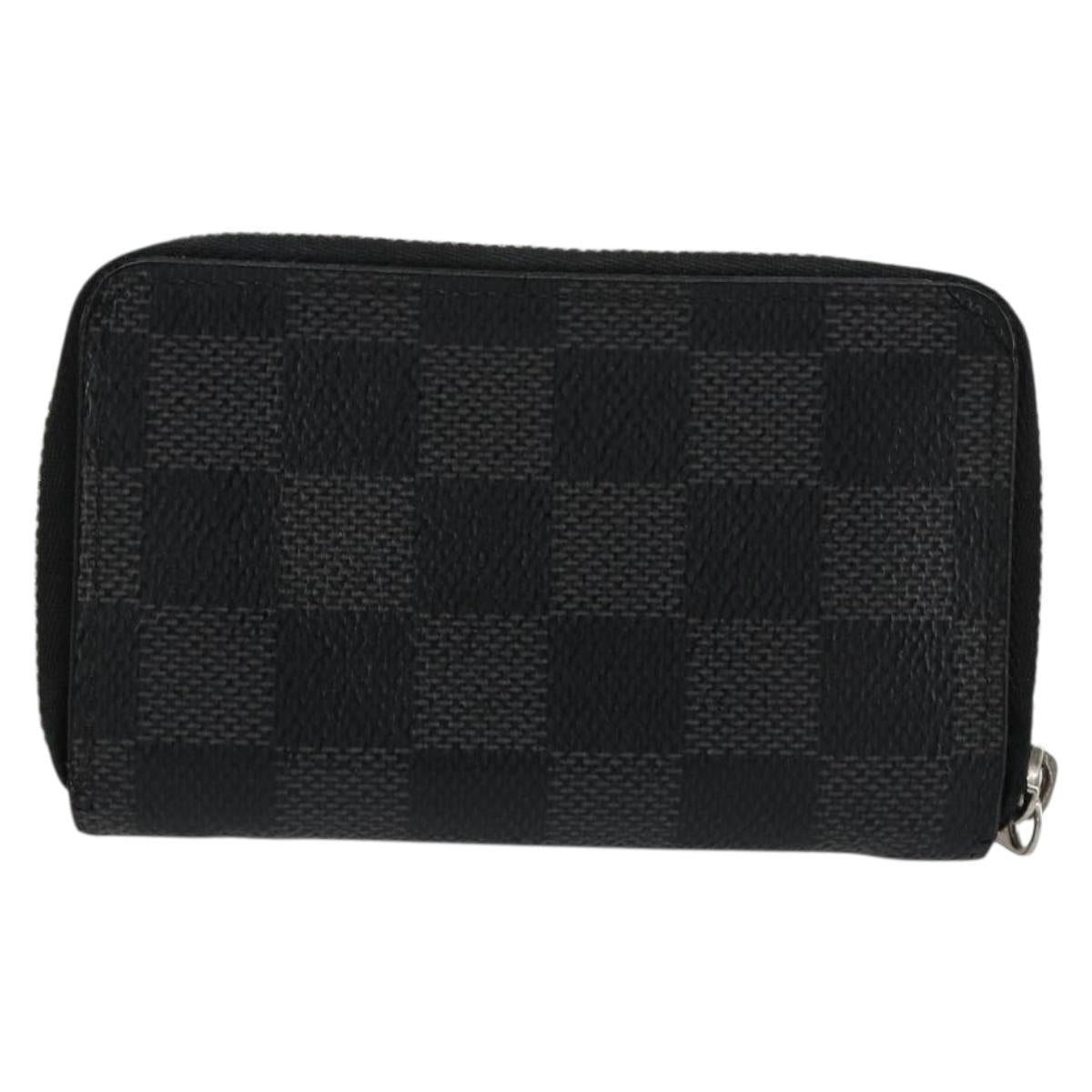 LOUIS VUITTON Damier Graphite Zippy Coin Purse N63076 LV Auth 140010