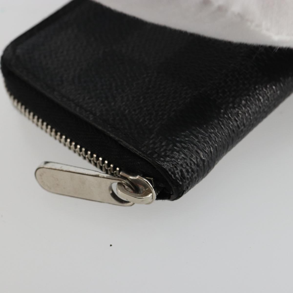 LOUIS VUITTON Damier Graphite Zippy Coin Purse N63076 LV Auth 140010