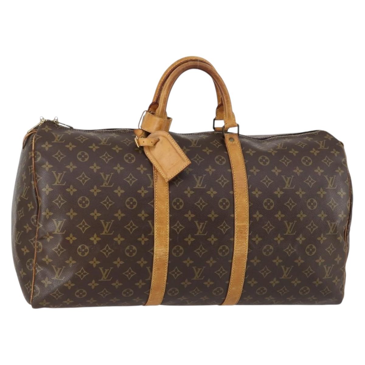 LOUIS VUITTON Monogram Keepall 55 Boston Bag M41424 LV Auth 140023
