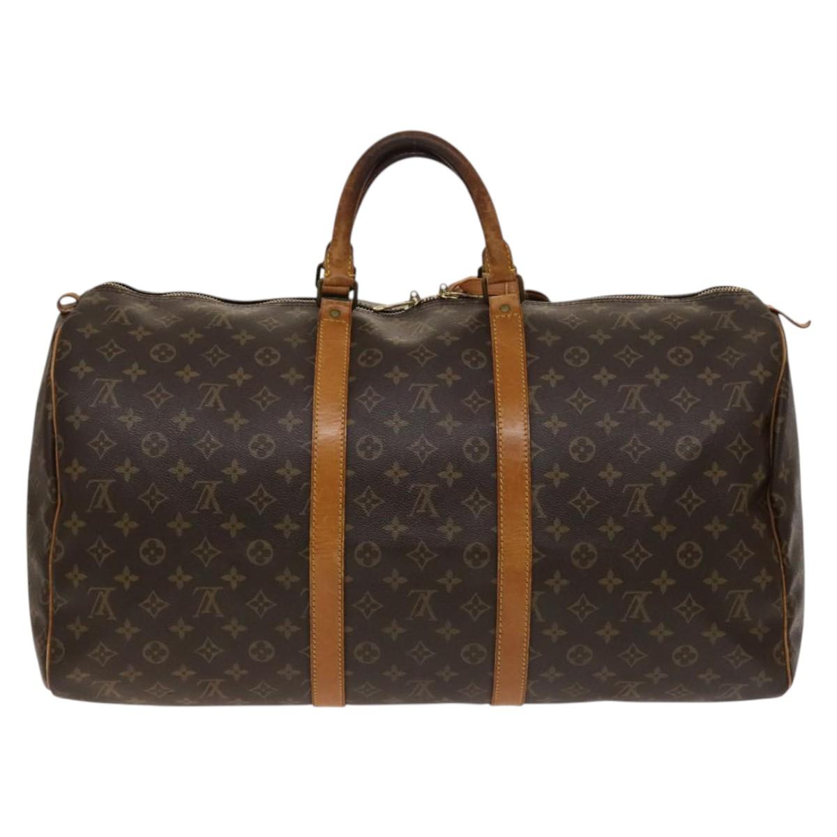 LOUIS VUITTON Monogram Keepall 55 Boston Bag M41424 LV Auth 140028