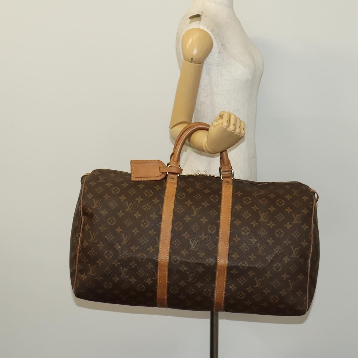 LOUIS VUITTON Monogram Keepall 55 Boston Bag M41424 LV Auth 140029