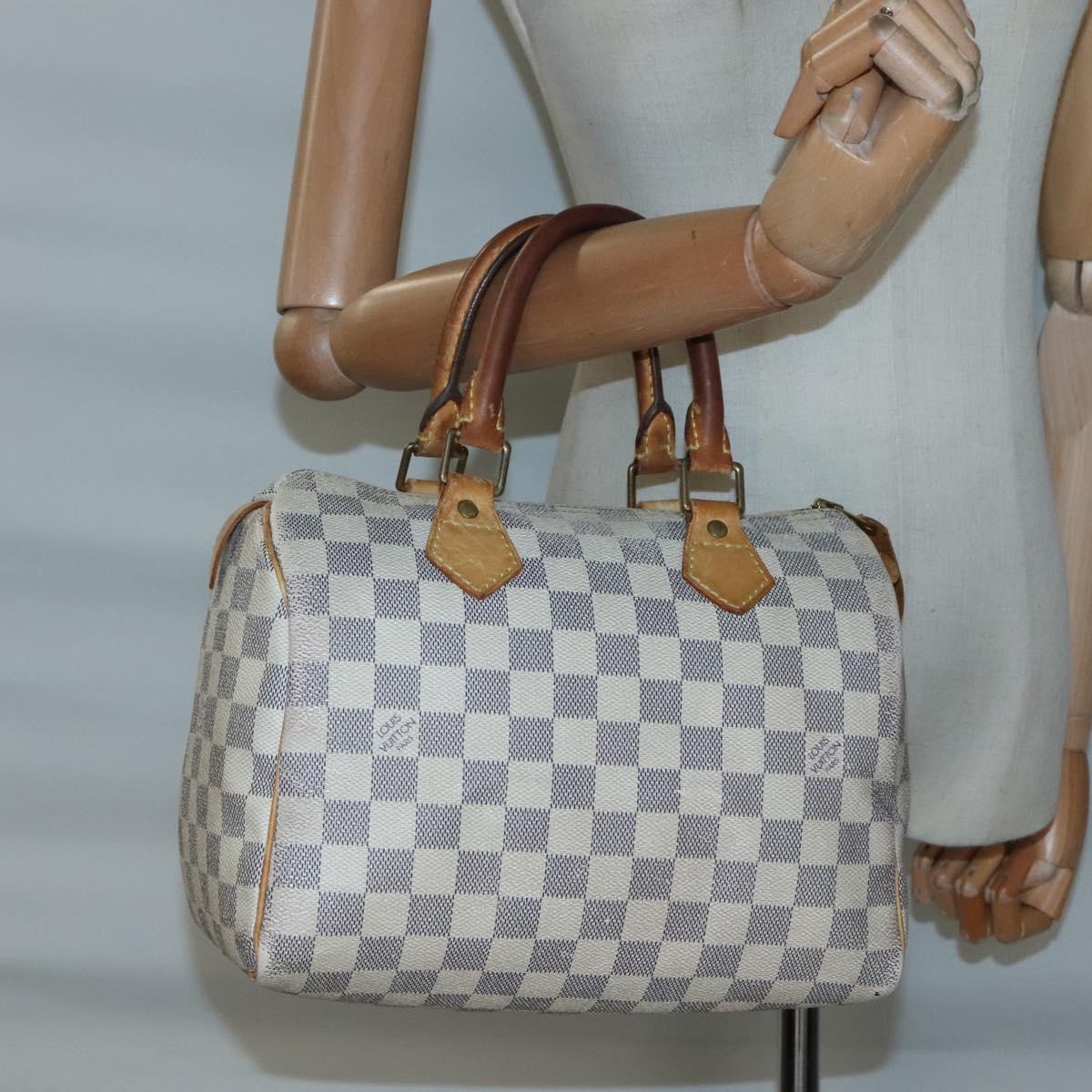 LOUIS VUITTON Damier Azur Speedy 25 Hand Bag N41534 LV Auth 140059