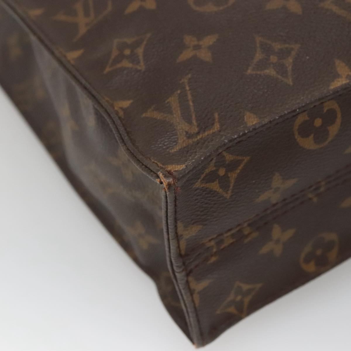 LOUIS VUITTON Monogram Sac Plat Hand Bag M51140 LV Auth 140069