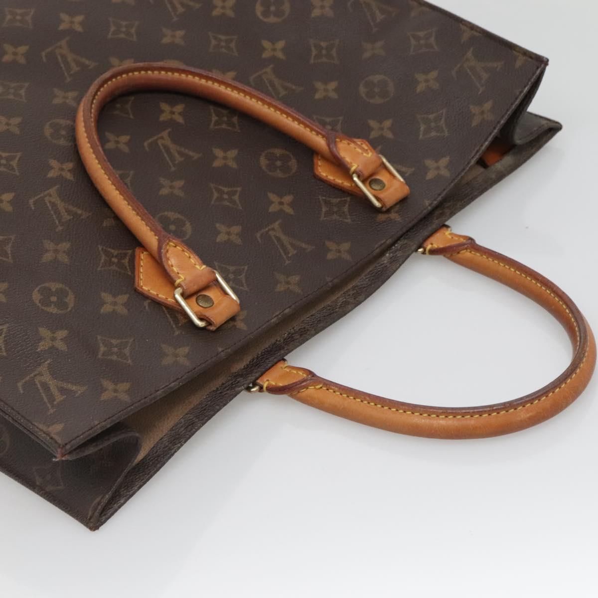 LOUIS VUITTON Monogram Sac Plat Hand Bag M51140 LV Auth 140069