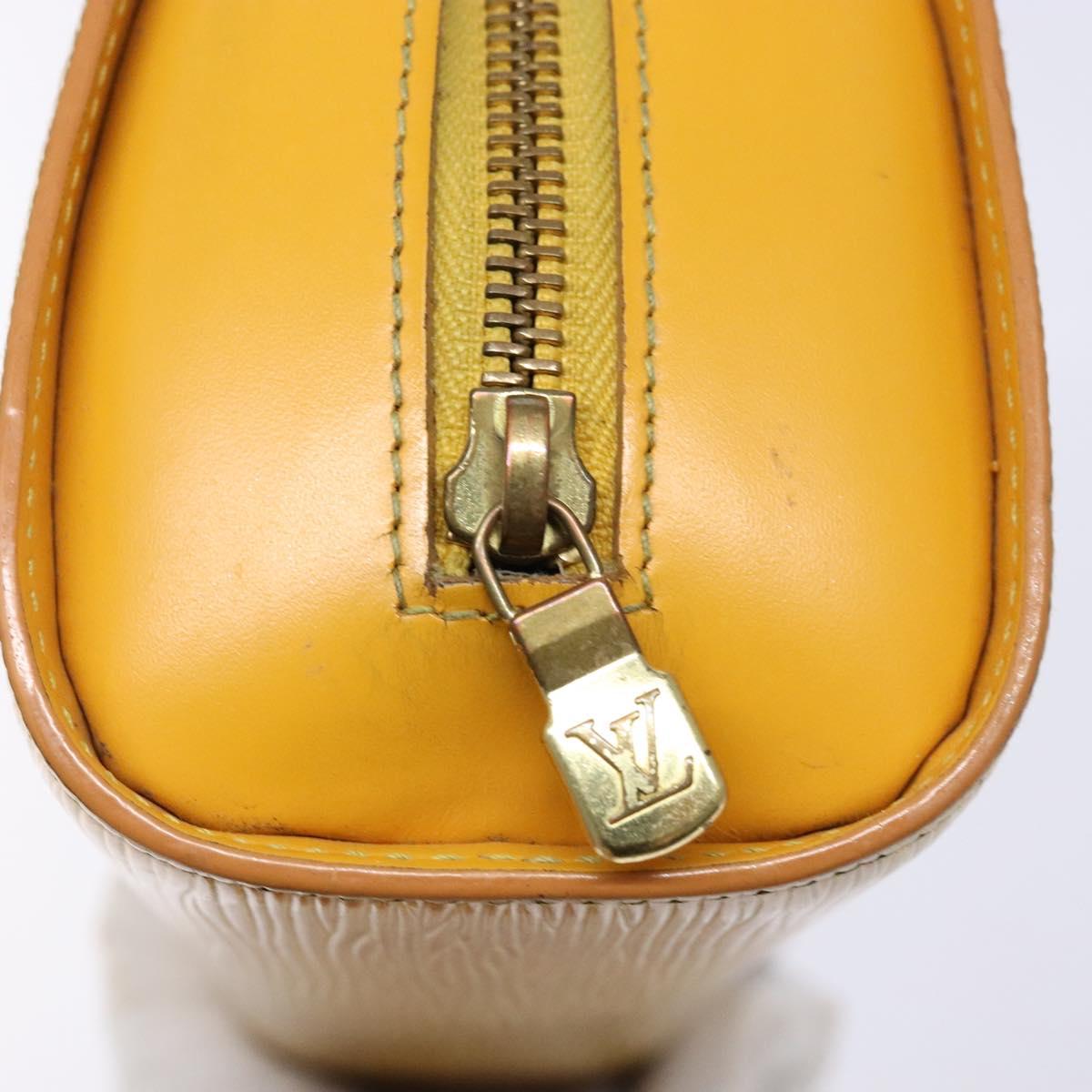 LOUIS VUITTON Epi Dauphine GM Pouch Yellow LV Auth 140087