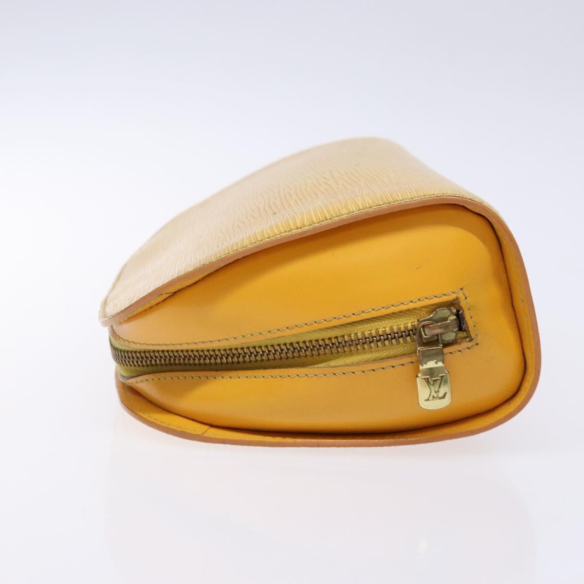 LOUIS VUITTON Epi Dauphine GM Pouch Yellow LV Auth 140087