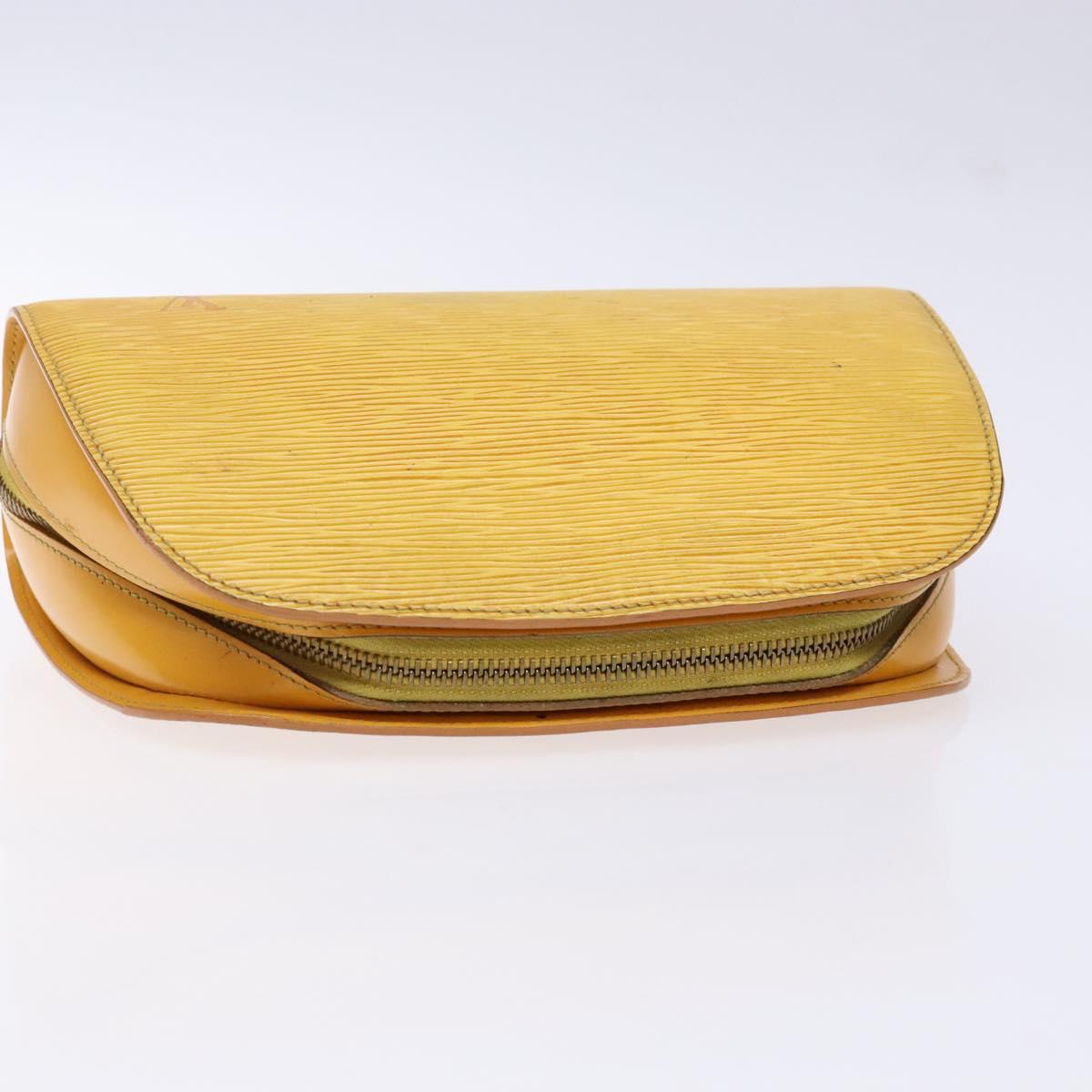 LOUIS VUITTON Epi Dauphine GM Pouch Yellow LV Auth 140087