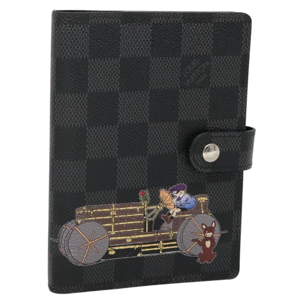 LOUIS VUITTON Damier Graphite Agenda PM Day Planner Cover R21130 LV Auth 140089