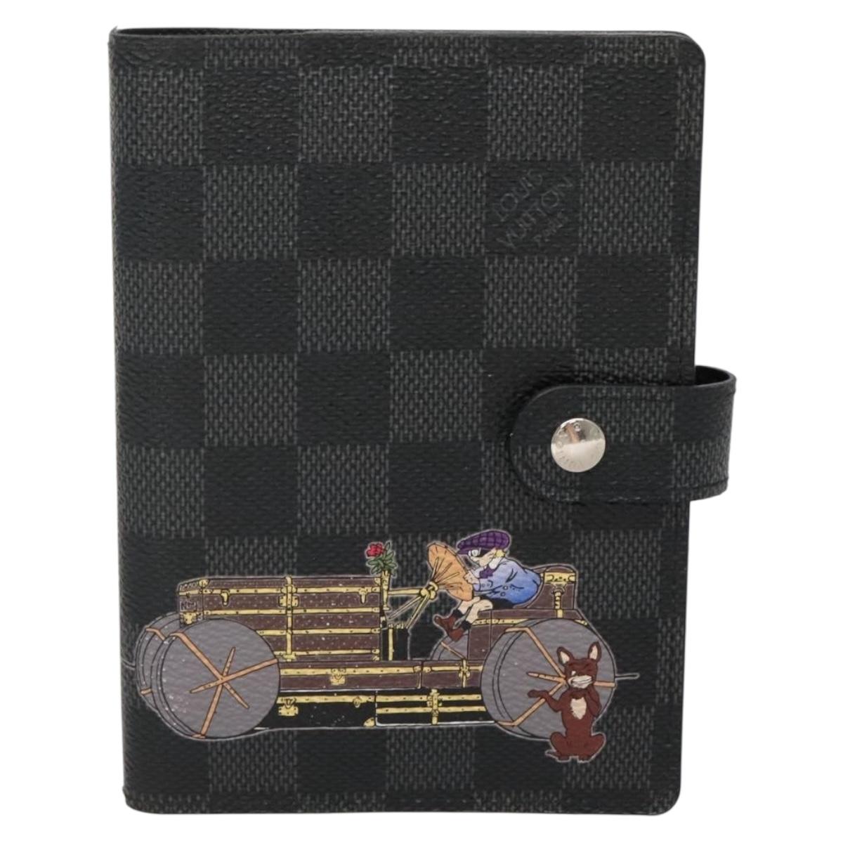 LOUIS VUITTON Damier Graphite Agenda PM Day Planner Cover R21130 LV Auth 140089