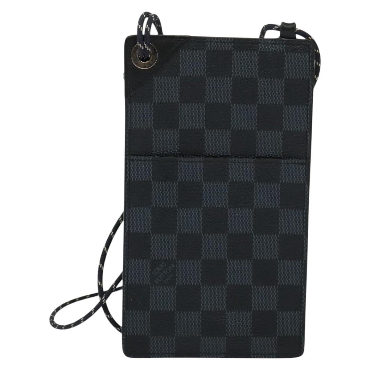 LOUIS VUITTON Damier Graphite Pochette Phone Shoulder Bag N41630 LV Auth 140090