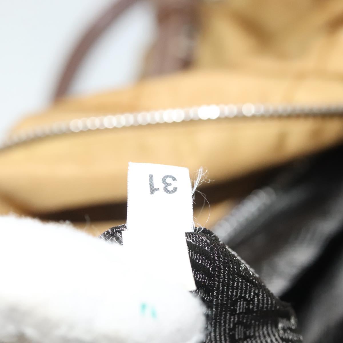 PRADA Chain Shoulder Bag Nylon Beige Silver Auth 140091