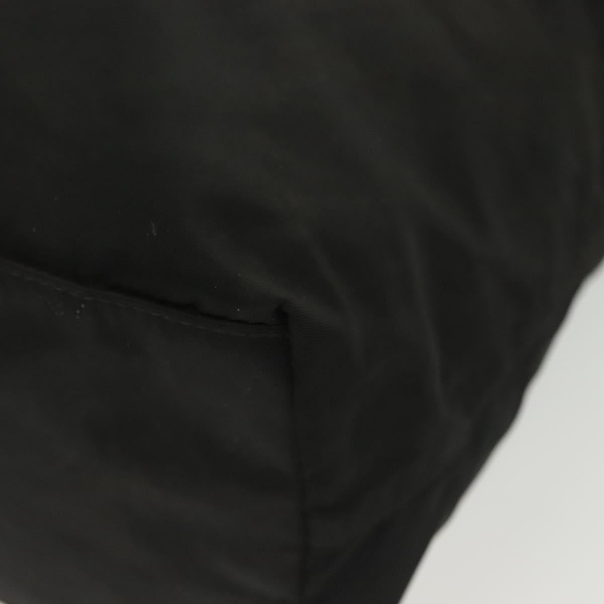 PRADA Tote Bag Nylon Black Silver Auth 140097