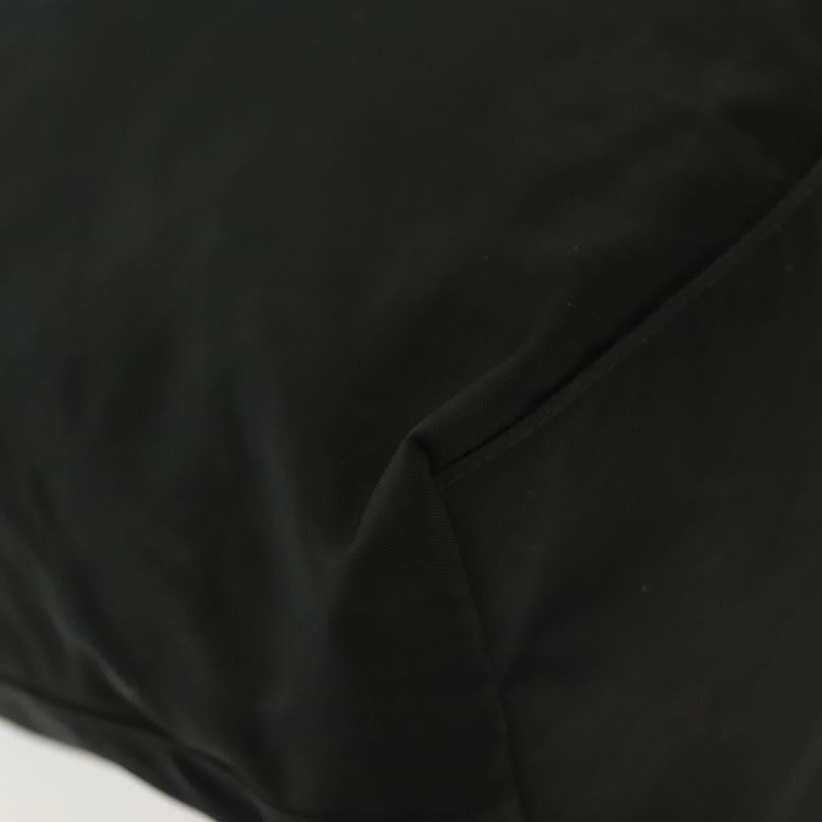 PRADA Tote Bag Nylon Black Silver Auth 140097