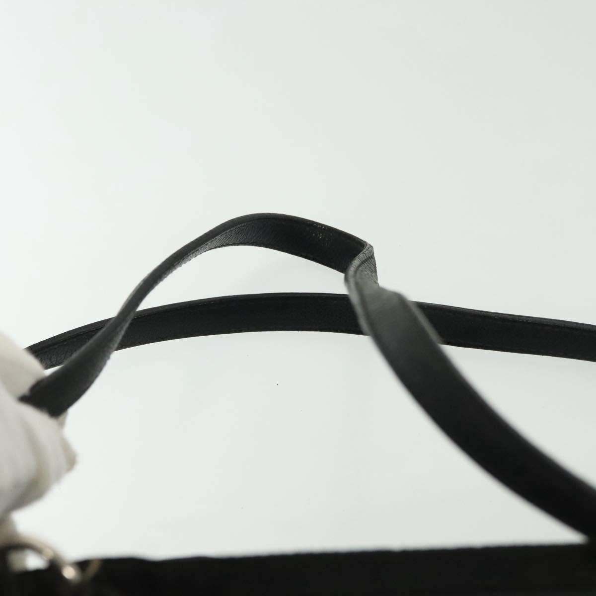 PRADA Tote Bag Nylon Black Silver Auth 140097