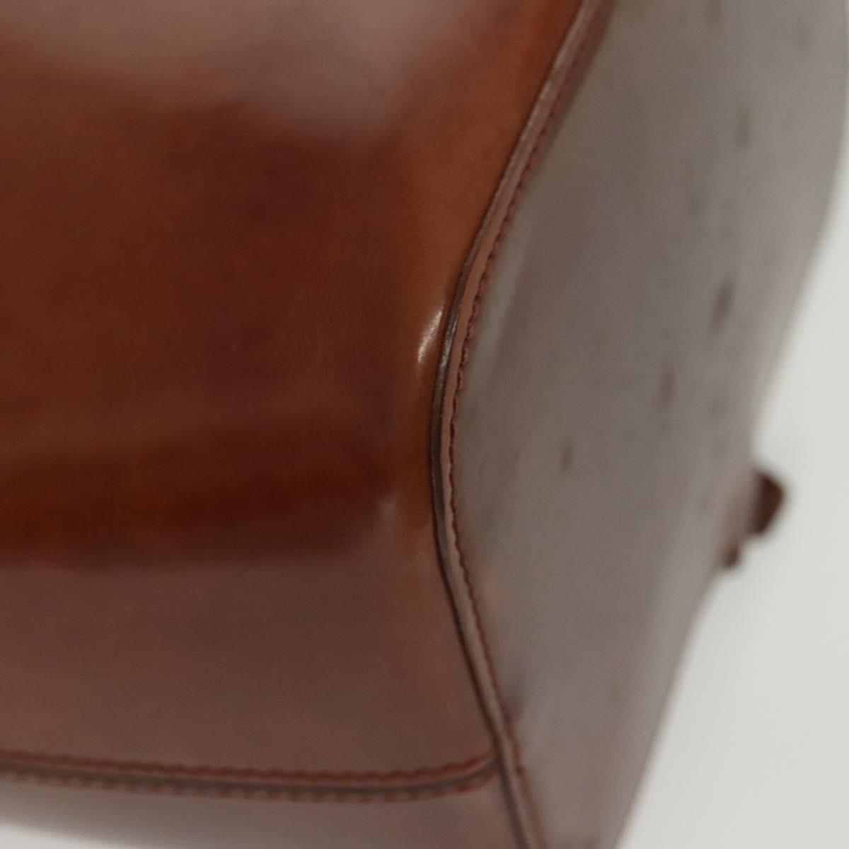 CARTIER Shoulder Bag Enamel Brown Silver Auth 140103