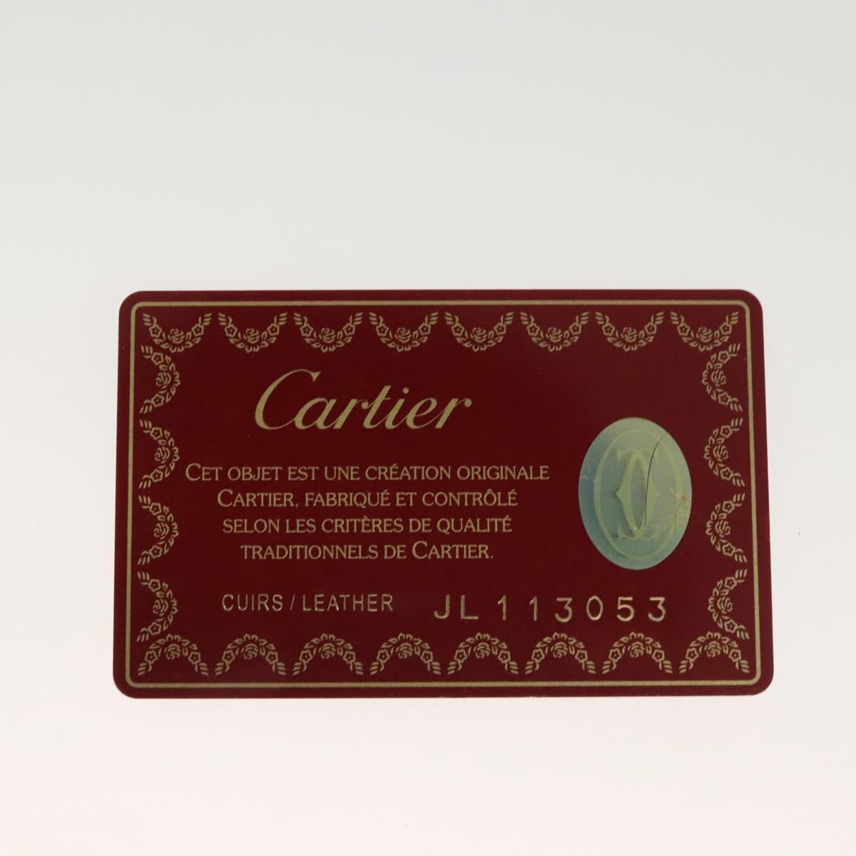 CARTIER Shoulder Bag Enamel Brown Silver Auth 140103