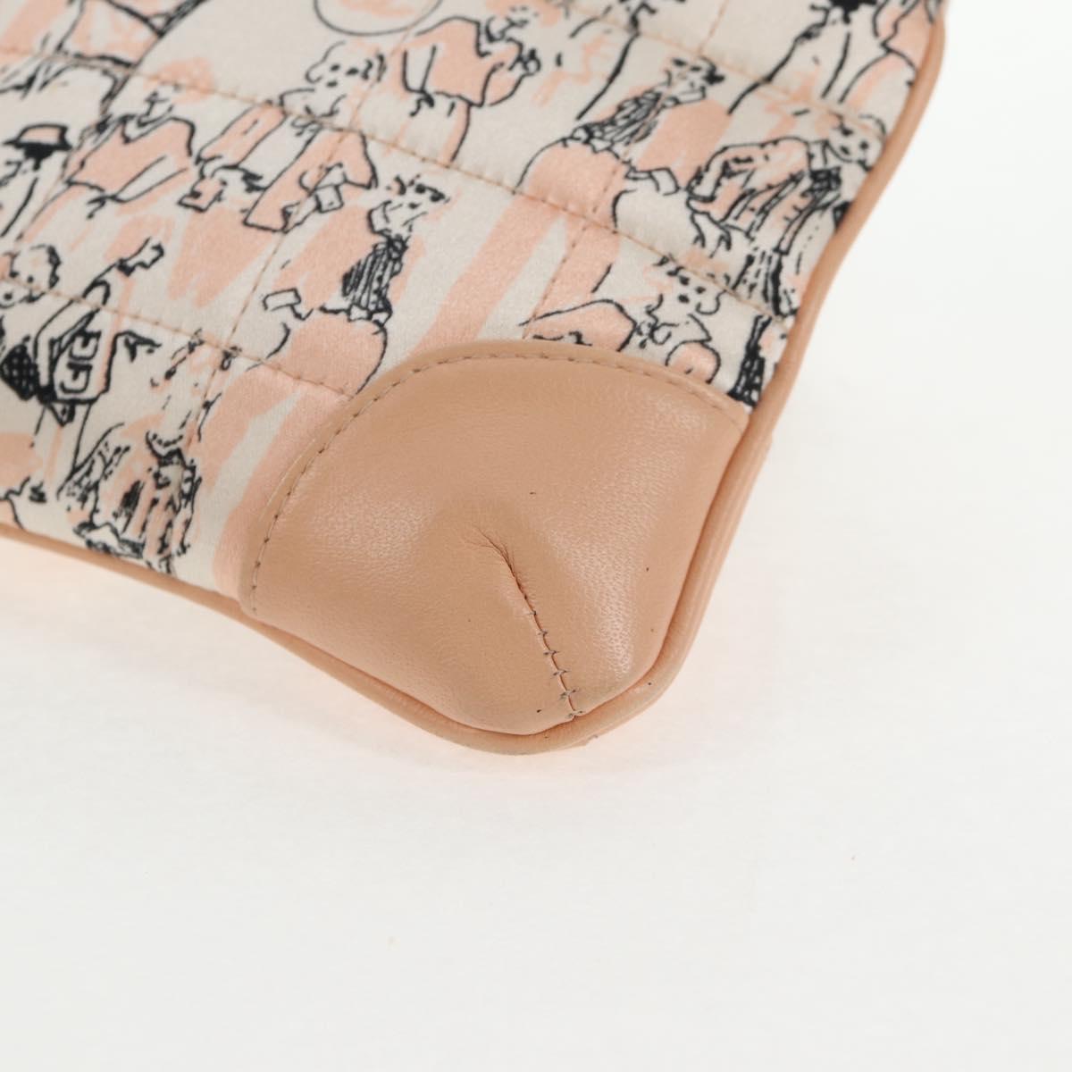 CHANEL Chain Shoulder Bag Silk Pink Gold CC Auth 140122SAV