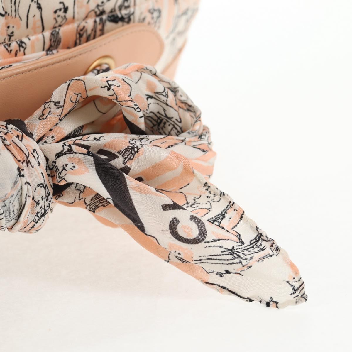 CHANEL Chain Shoulder Bag Silk Pink Gold CC Auth 140122V