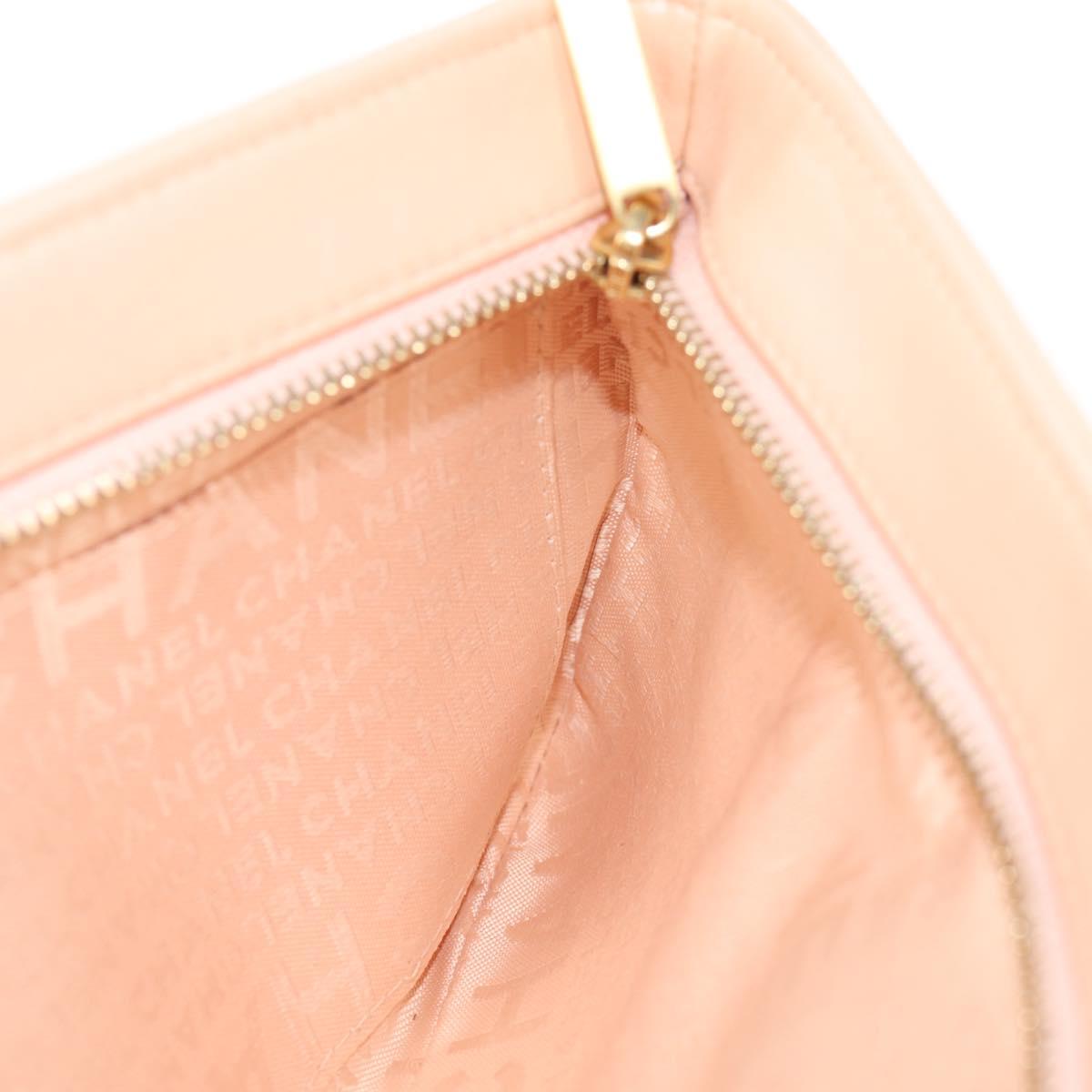CHANEL Chain Shoulder Bag Silk Pink Gold CC Auth 140122SAV