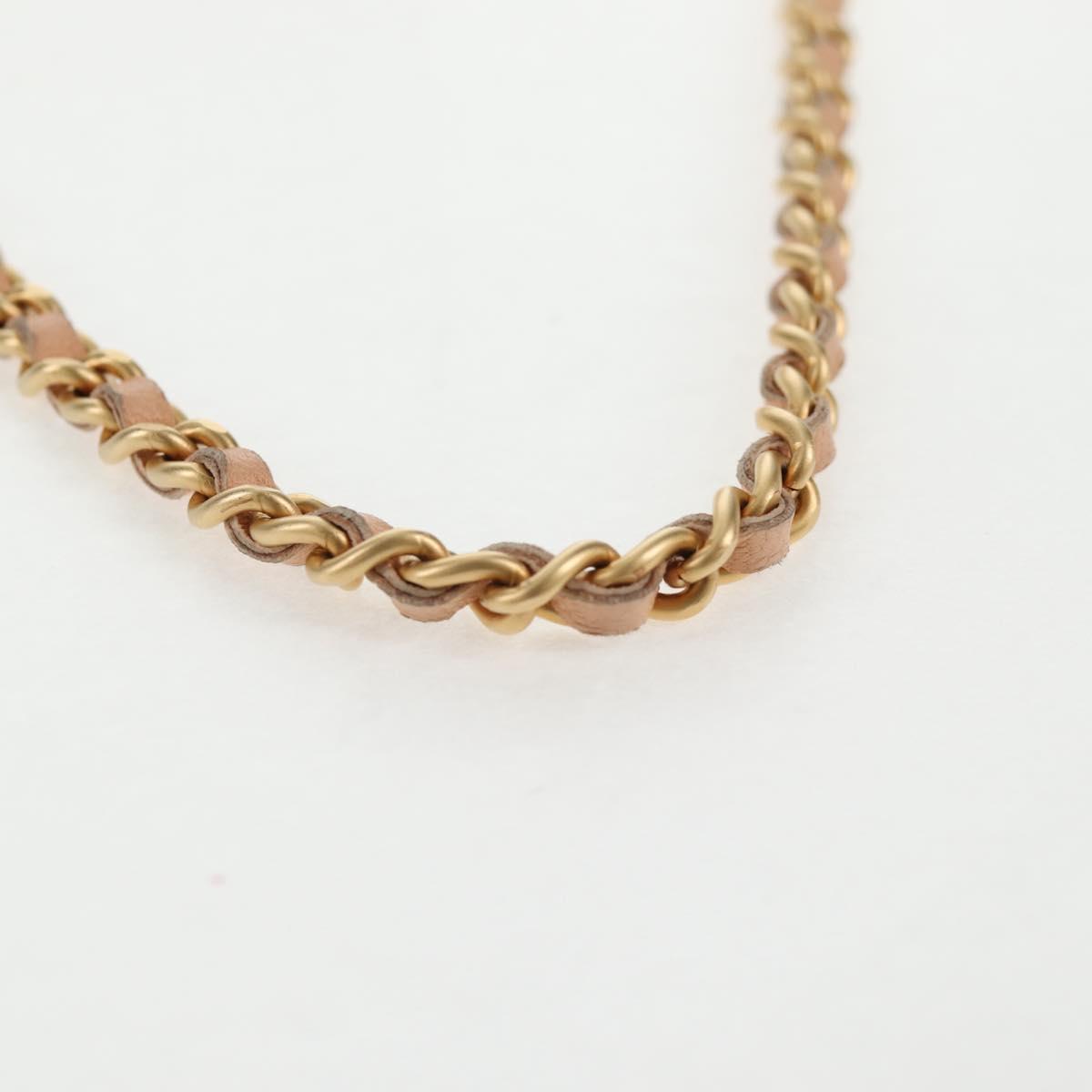 CHANEL Chain Shoulder Bag Silk Pink Gold CC Auth 140122SAV