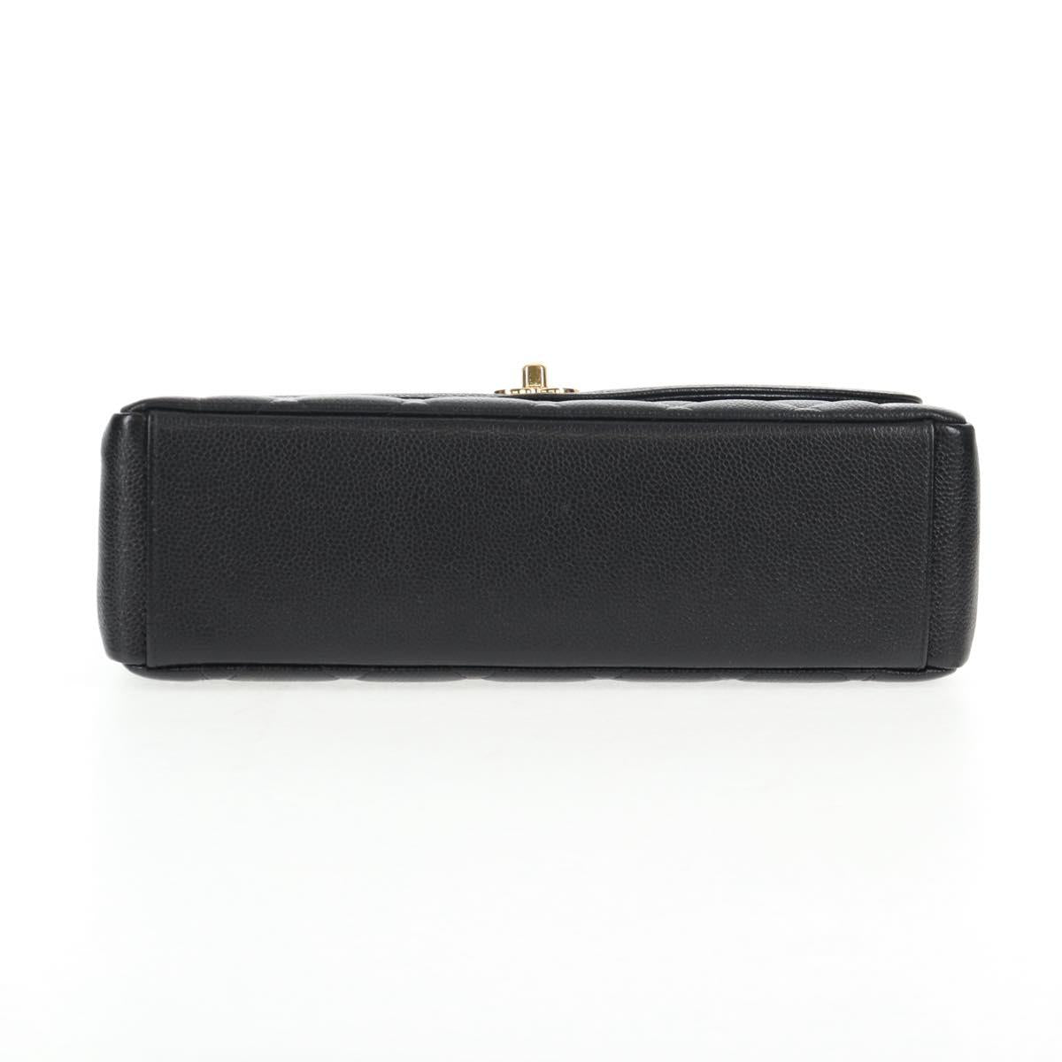 CHANEL Matelasse Diana Chain Shoulder Bag Caviar Skin Black CC Auth 140126SM