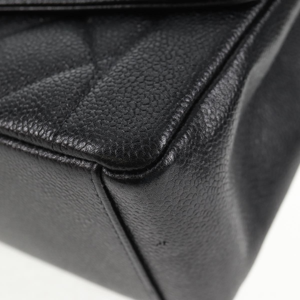 CHANEL Matelasse Diana Chain Shoulder Bag Caviar Skin Black CC Auth 140126SM