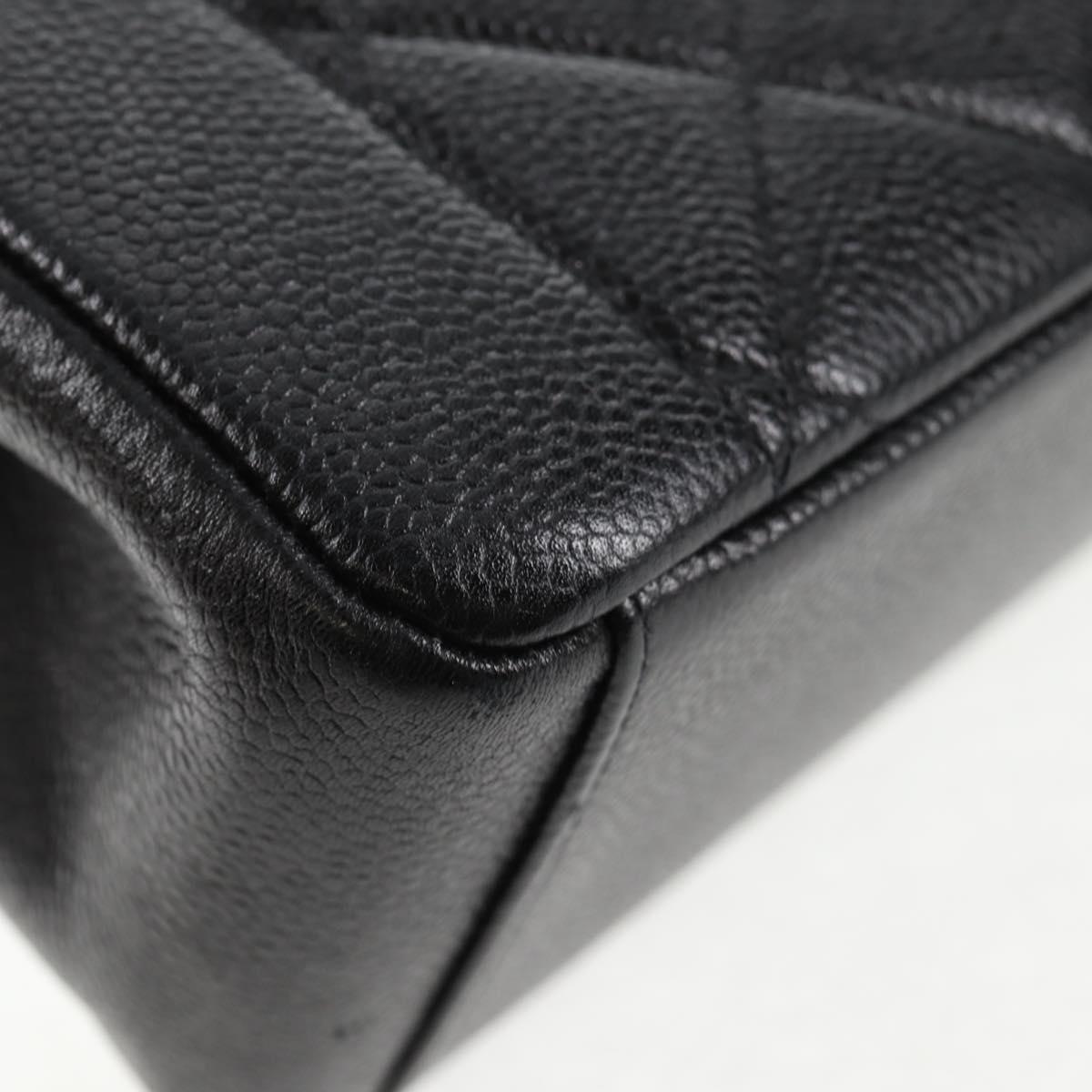 CHANEL Matelasse Diana Chain Shoulder Bag Caviar Skin Black CC Auth 140126SM