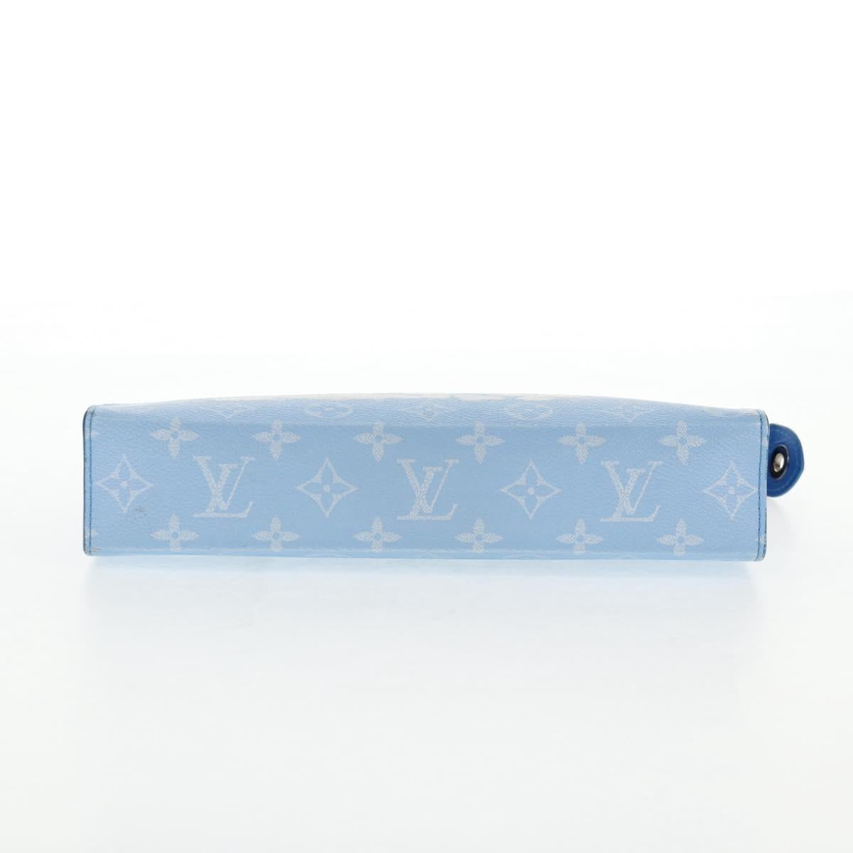LOUIS VUITTON Monogram Crows Pochette Voyage Bag Blue White M45480 Auth 140129M
