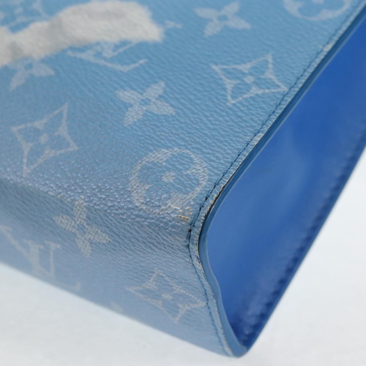 LOUIS VUITTON Monogram Crows Pochette Voyage Bag Blue White M45480 Auth 140129M