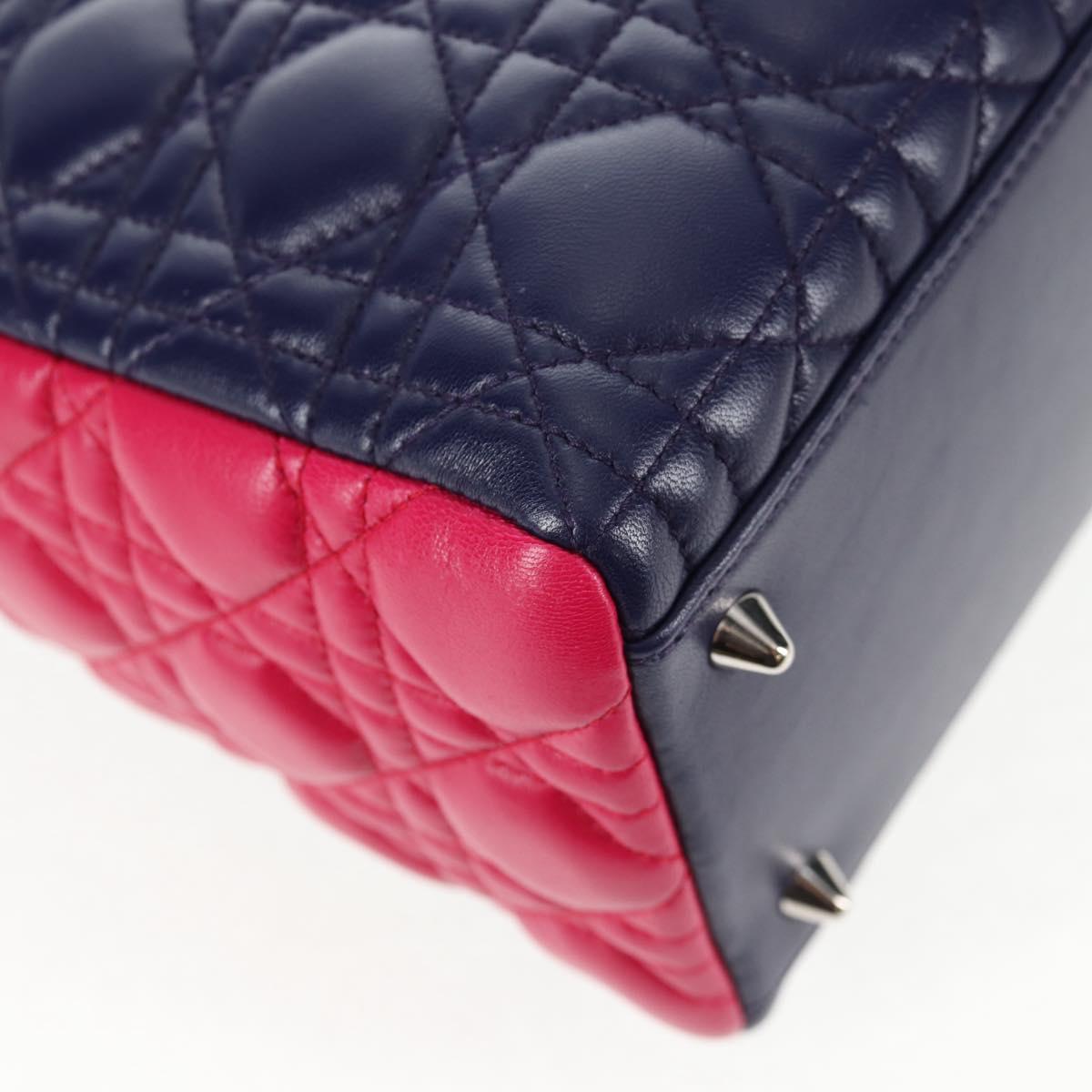 Christian Dior Canage Hand Bag Leather 2way Multicolor Silver Auth 140132SAM