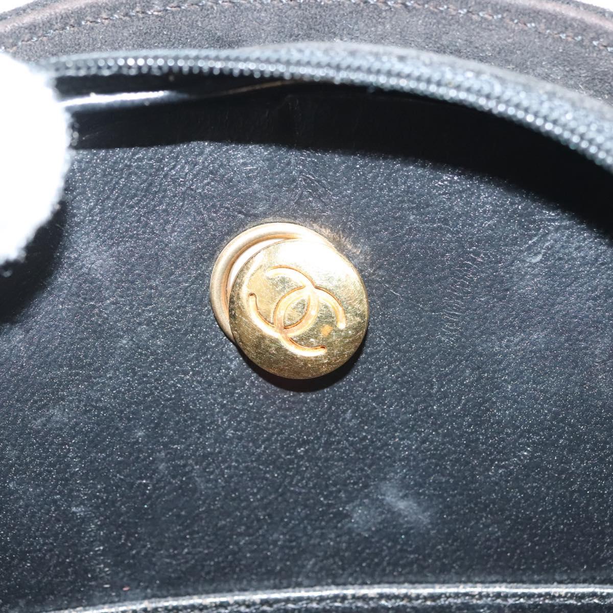 CHANEL Matelasse Chain Shoulder Bag Suede Black Gold CC Auth 140141