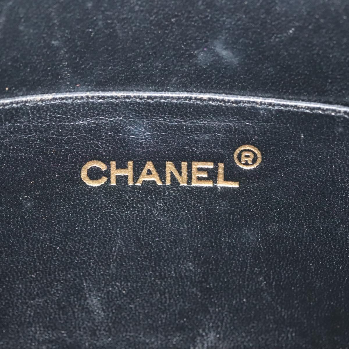 CHANEL Matelasse Chain Shoulder Bag Suede Black Gold CC Auth 140141