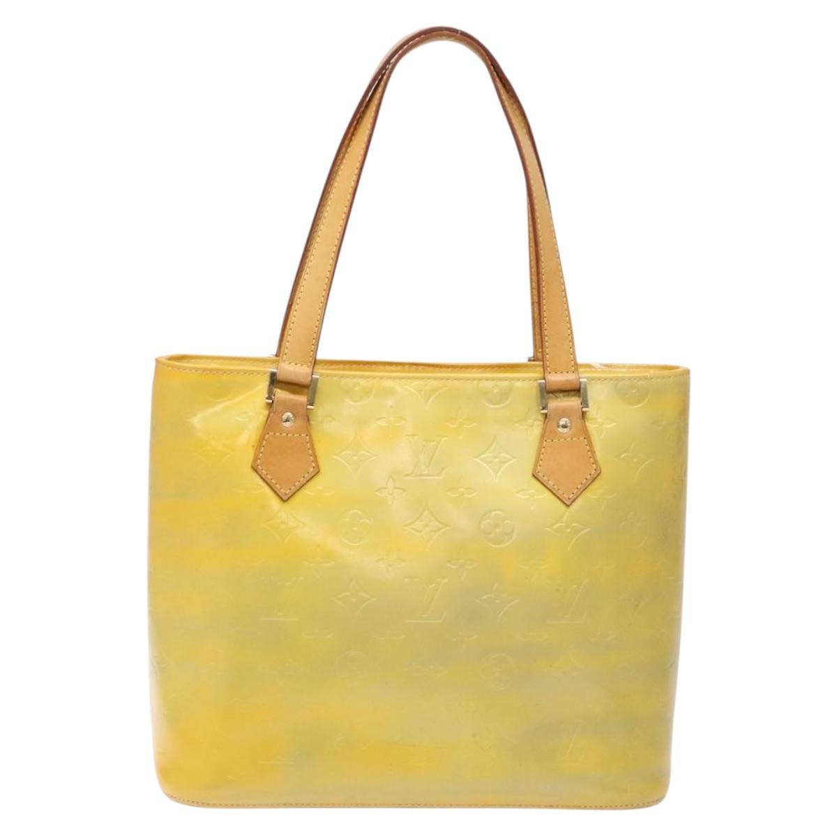 LOUIS VUITTON Monogram Vernis Houston Hand Bag Gris M91053 LV Auth 140146