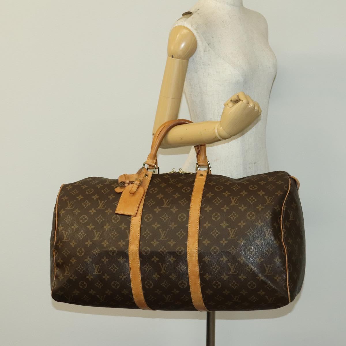 LOUIS VUITTON Monogram Keepall 55 Boston Bag M41424 LV Auth 140155