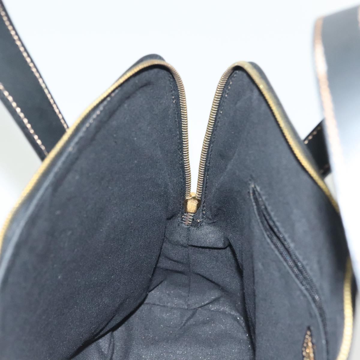 Burberrys Nova Check Hand Bag PVC Leather Black Beige Auth 140160