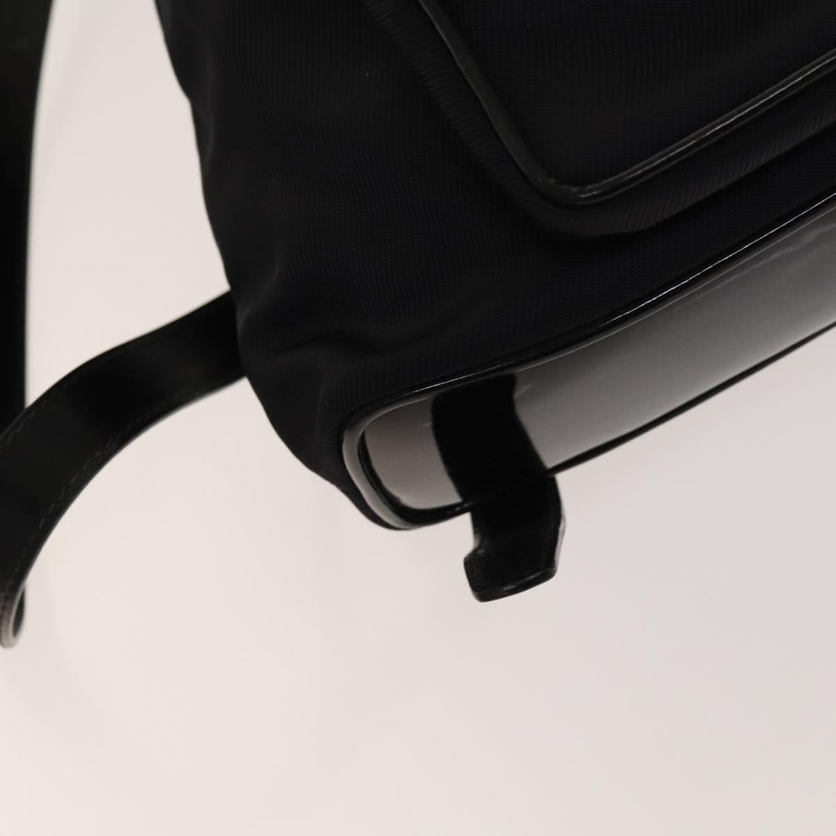 GUCCI Bamboo Backpack Canvas Black Silver 003 1998 0030 Auth 140163