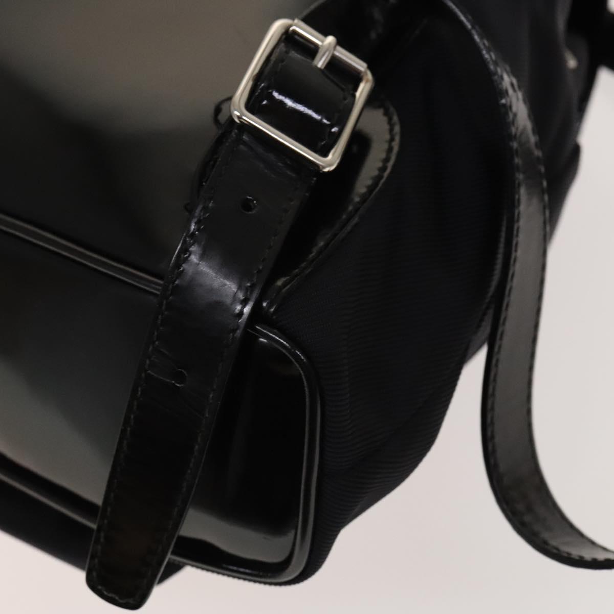 GUCCI Bamboo Backpack Canvas Black Silver 003 1998 0030 Auth 140163