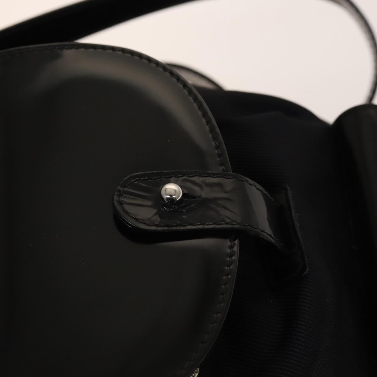 GUCCI Bamboo Backpack Canvas Black Silver 003 1998 0030 Auth 140163