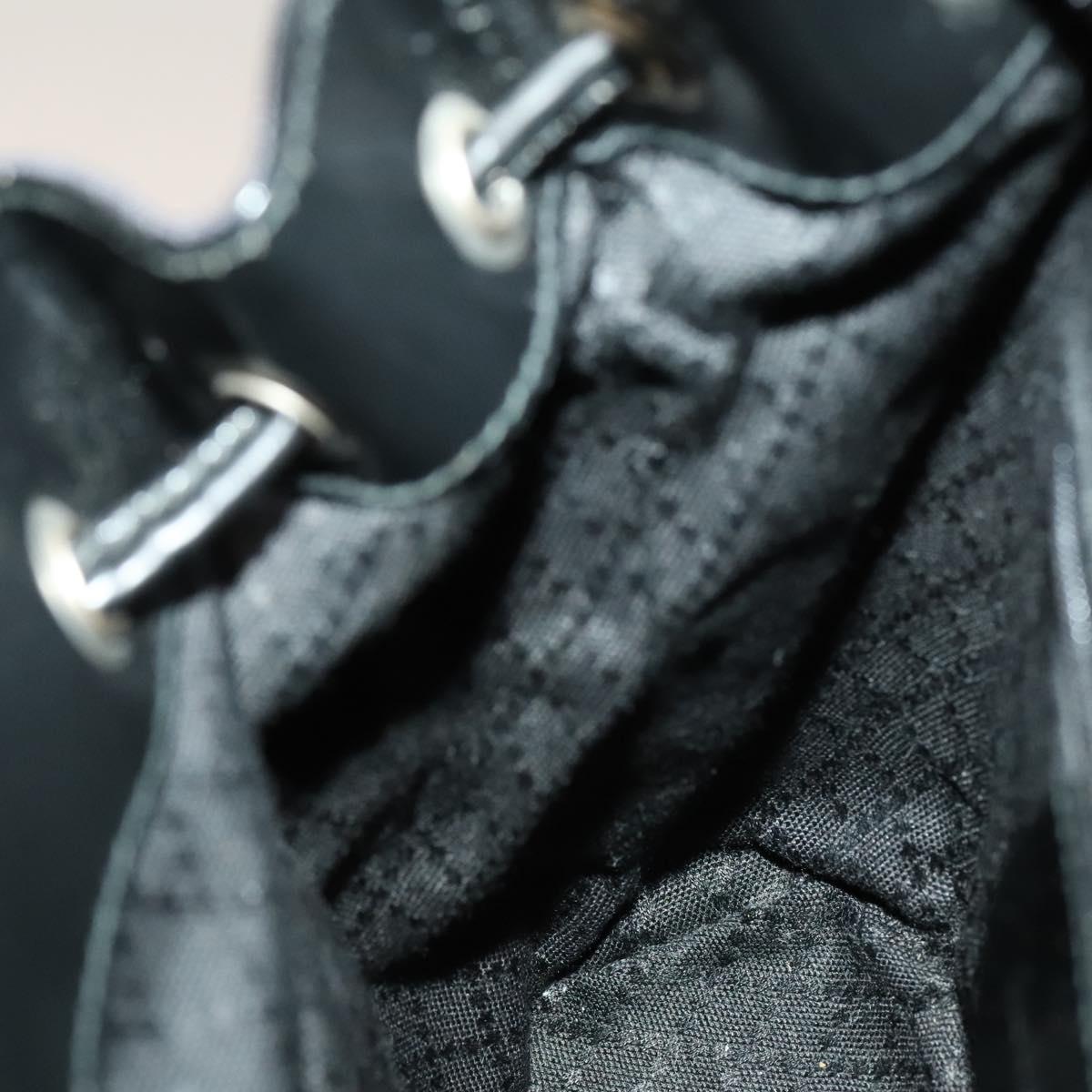 GUCCI Bamboo Backpack Canvas Black Silver 003 1998 0030 Auth 140163