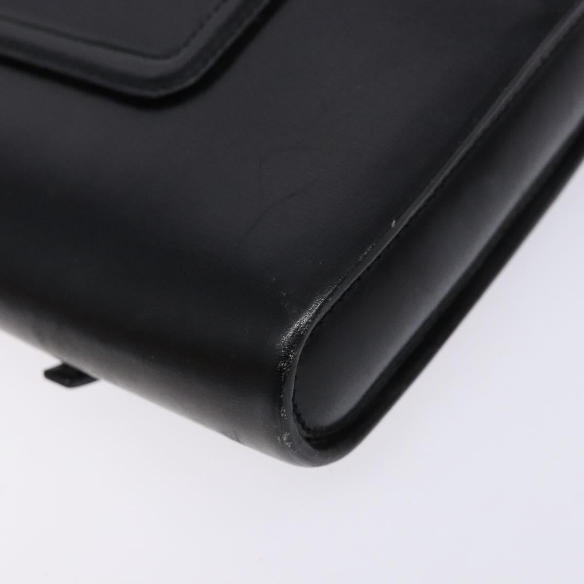 LOEWE Shoulder Bag Leather Black Auth 140187