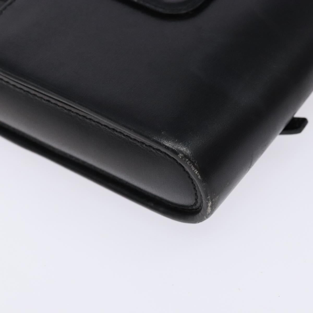 LOEWE Shoulder Bag Leather Black Auth 140187