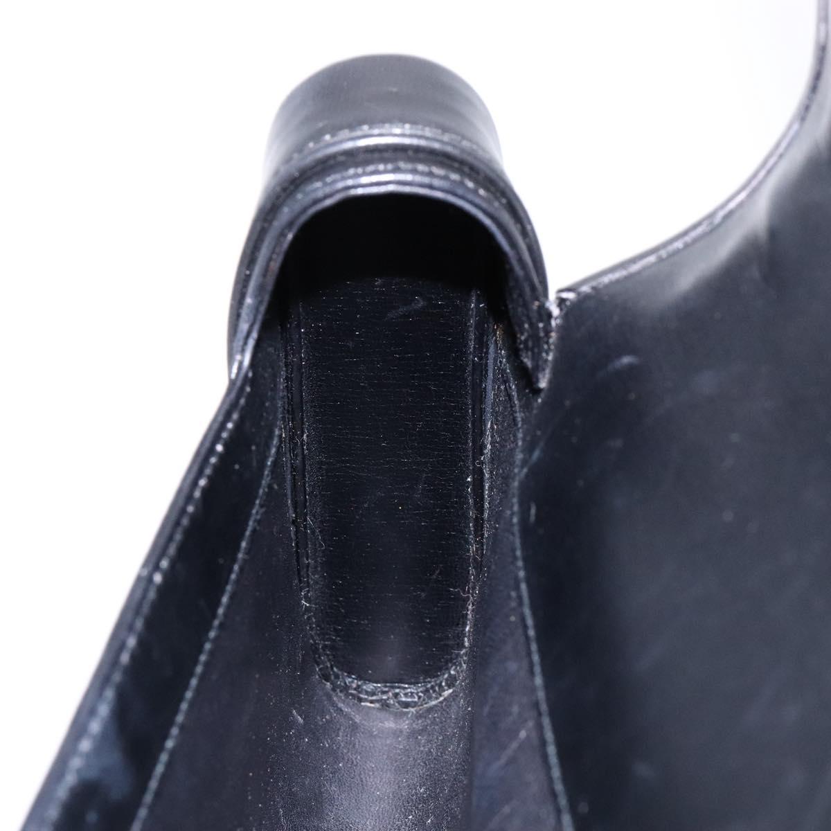 LOEWE Shoulder Bag Leather Black Auth 140187
