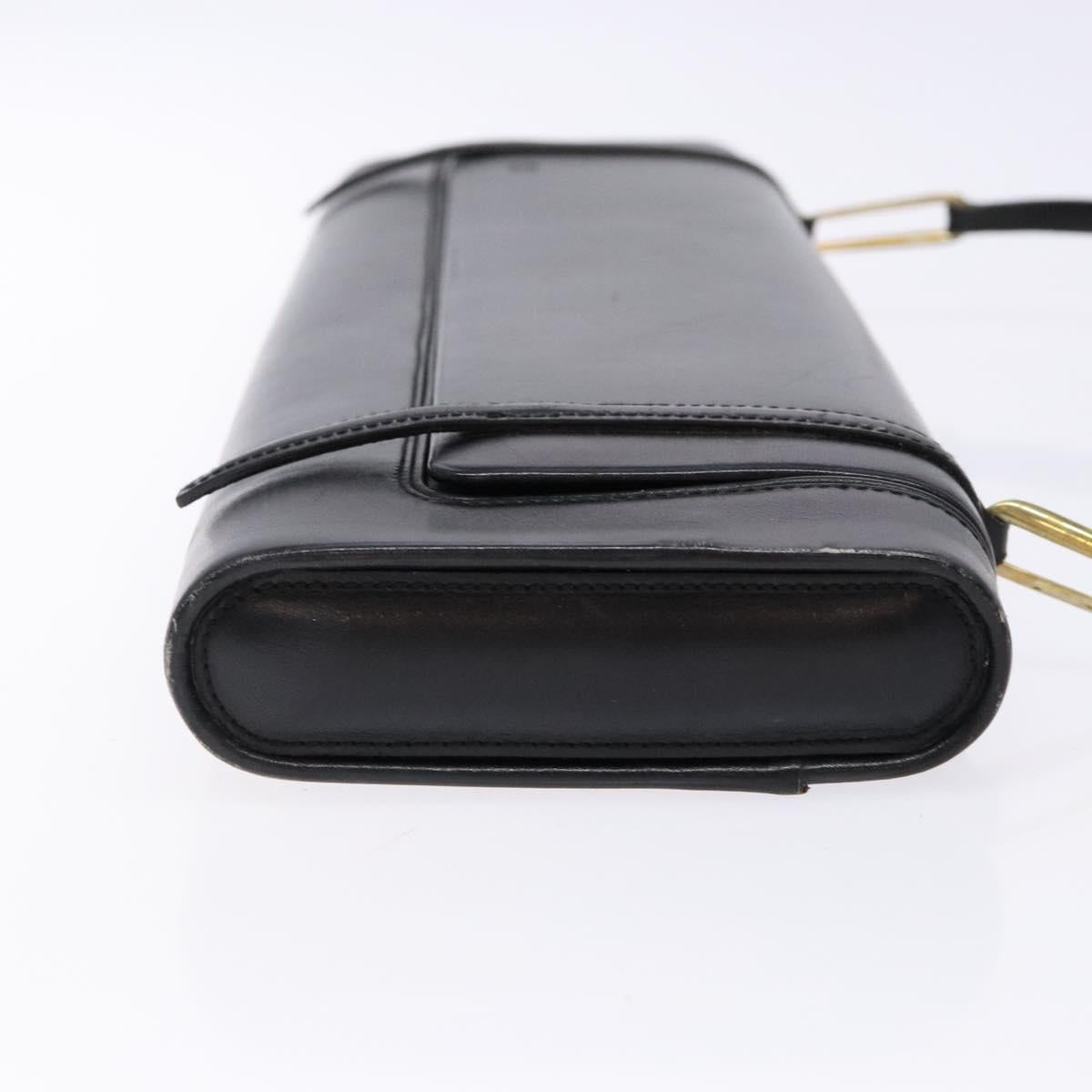 LOEWE Shoulder Bag Leather Black Auth 140187