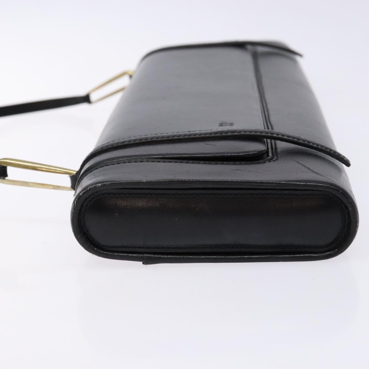 LOEWE Shoulder Bag Leather Black Auth 140187