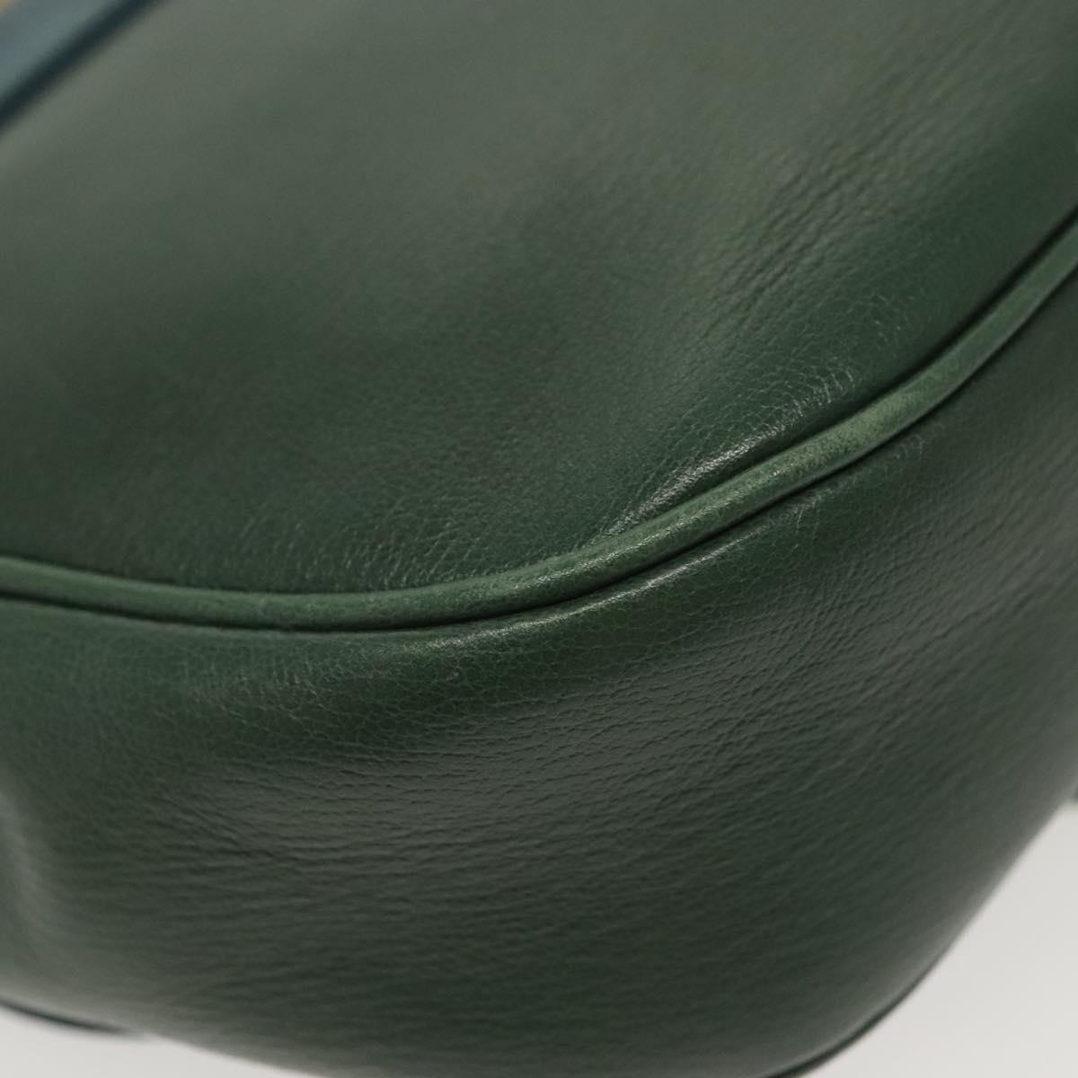 LOEWE Velazquez Hand Bag Leather Green Gold Auth 140193