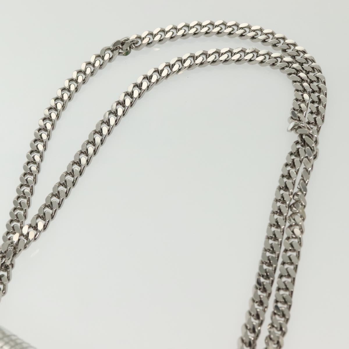 BURBERRY Chain Shoulder Bag Enamel Silver Auth 140195