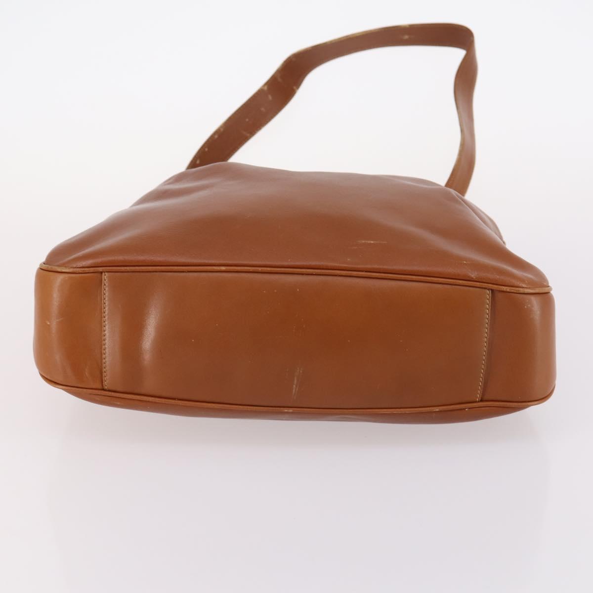 GUCCI Bamboo Shoulder Bag Leather 2way Brown Gold 001 1781 1577 Auth 140200