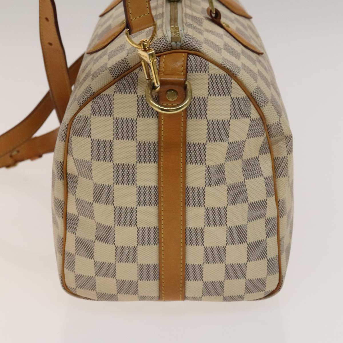 LOUIS VUITTON Damier Azur Speedy Bandouliere 30 Bag 2way N41052 LV Auth 140202